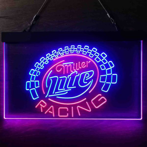 Miller Light Racing Dual LED Neon Light Sign